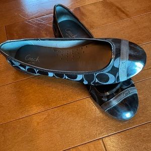 Black coach ballet flats
